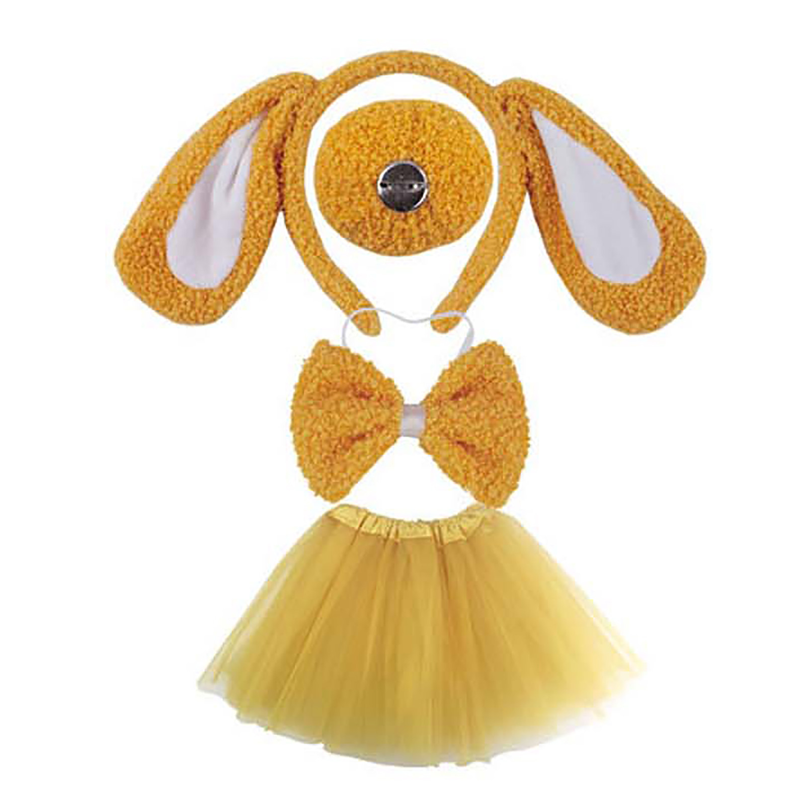 LUOGENLI Girls Valentine's Day Dresses Size 10 Kids Girls Carnival Dance Party Cartoon Easter Skirt Ballet Skirts Hairband Bow Tie Earmuff Four Pieces Set Gold 3-14 Years